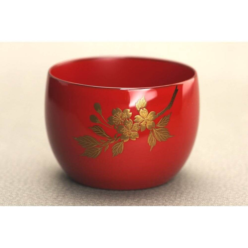 Sake cup Guinomi Sakura Wajima-nuri Fine Urushi Lacquerware Kogei Styling