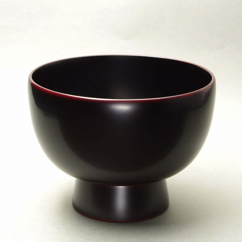 Wajima-nuri Large Bowl Gouroku-wan Black Tame (輪島塗 合鹿椀 黒溜) Fine Urushi Lacquerware Kogei Styling