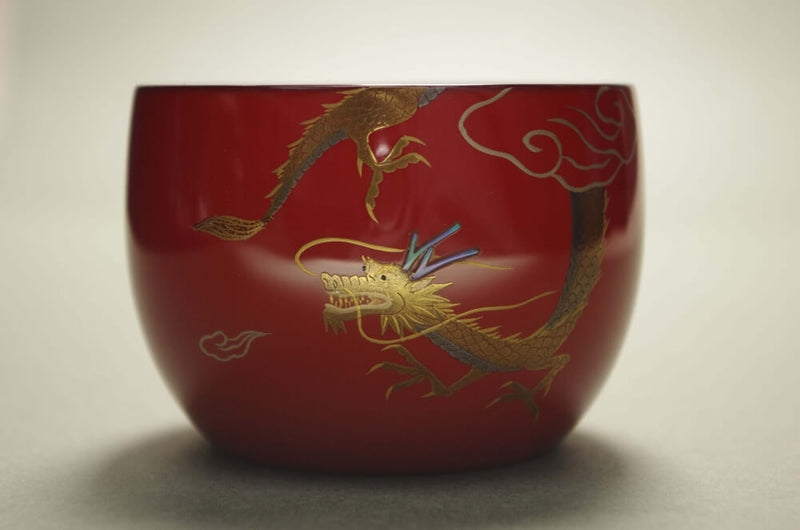 Sake cup Guinomi Ryu (Dragon) Wajima-nuri Fine Urushi Lacquerware by Kogei Styling