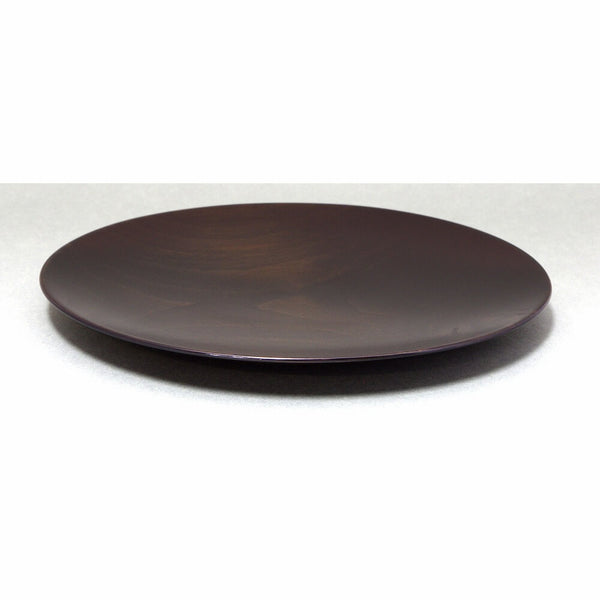 【阿源】漆・高台 【AYuan】 Lacquer Plate or Dish Medium flat plate (Ancient wood Black)浅盛皿 中 – Fine Japanese